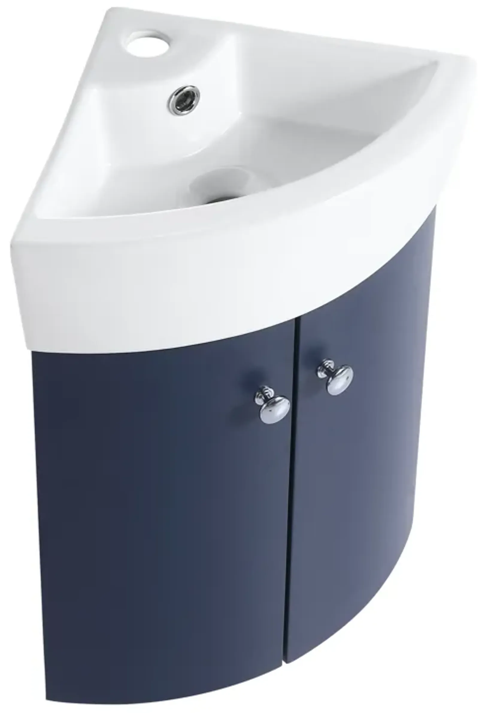 Gewnee Corner Bathroom Vanity Sink for Small Space Wall Mounted Cabinet Set