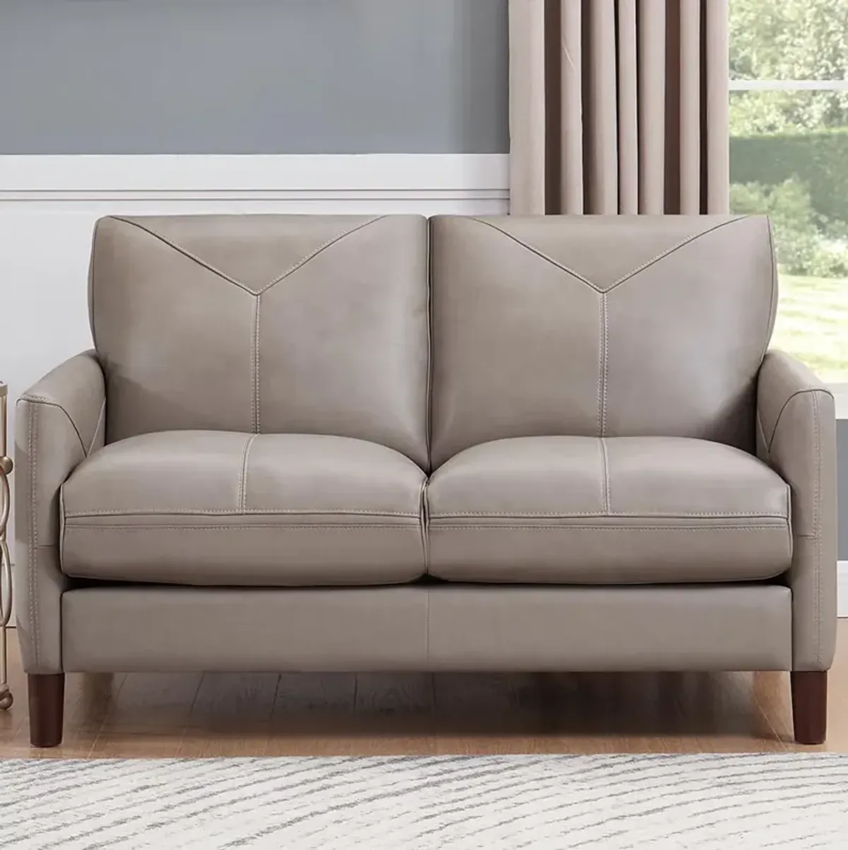 Yorkdale Top Grain Leather Loveseat