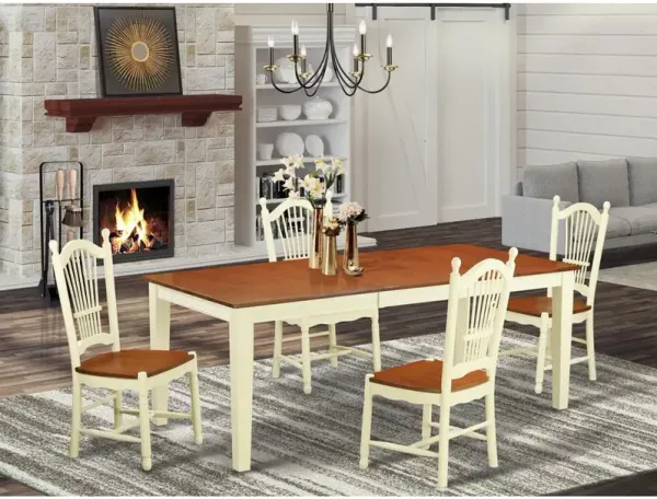 East West Furniture 5  PcTable  and  chair  set  -  Dining  Table  and  4  Dining  Chairs