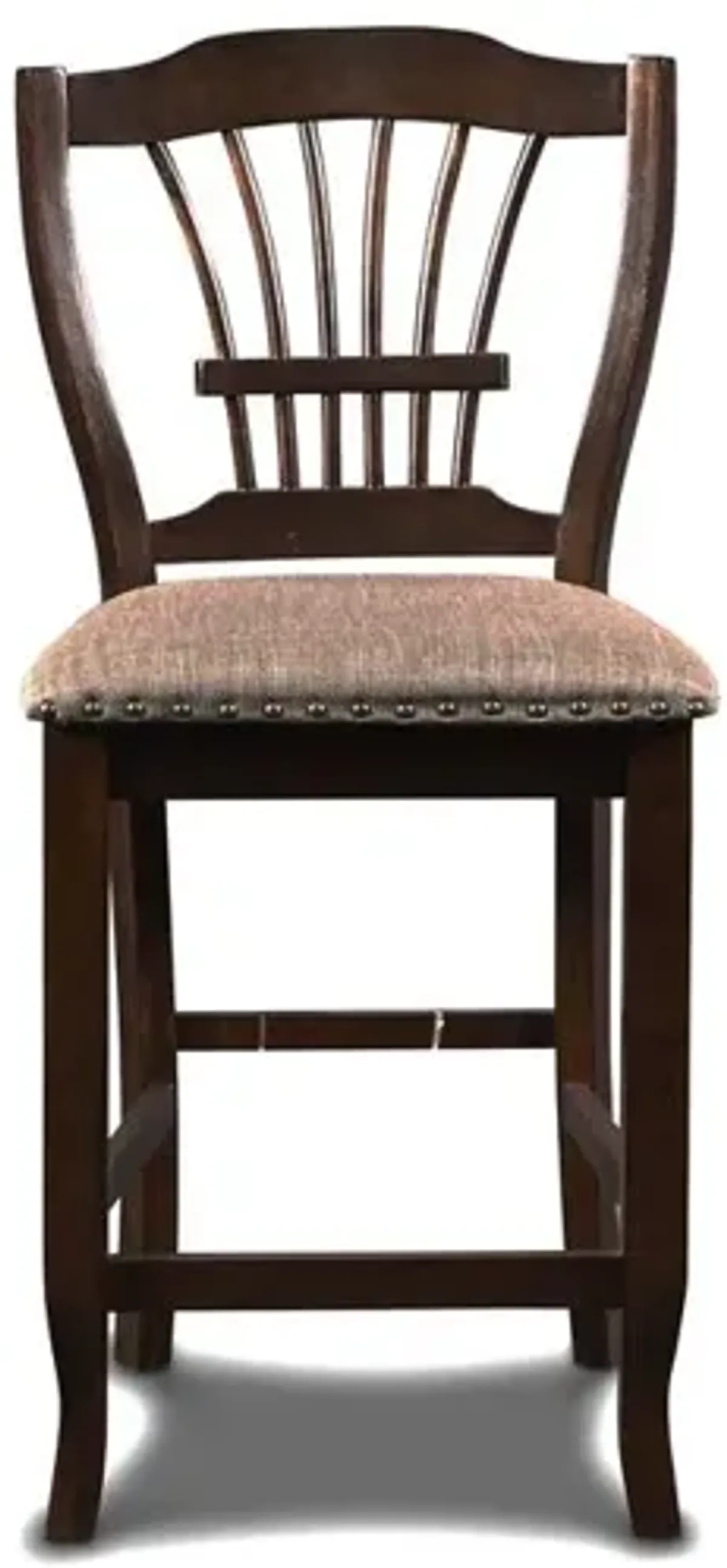 New Classic Furniture Bixby Wood Counter Chair with Fabric Seat in Espresso (Set of 2)