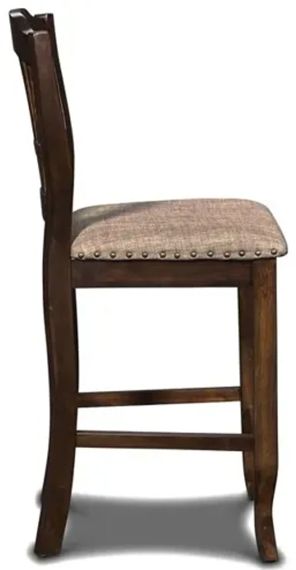 New Classic Furniture Bixby Wood Counter Chair with Fabric Seat in Espresso (Set of 2)