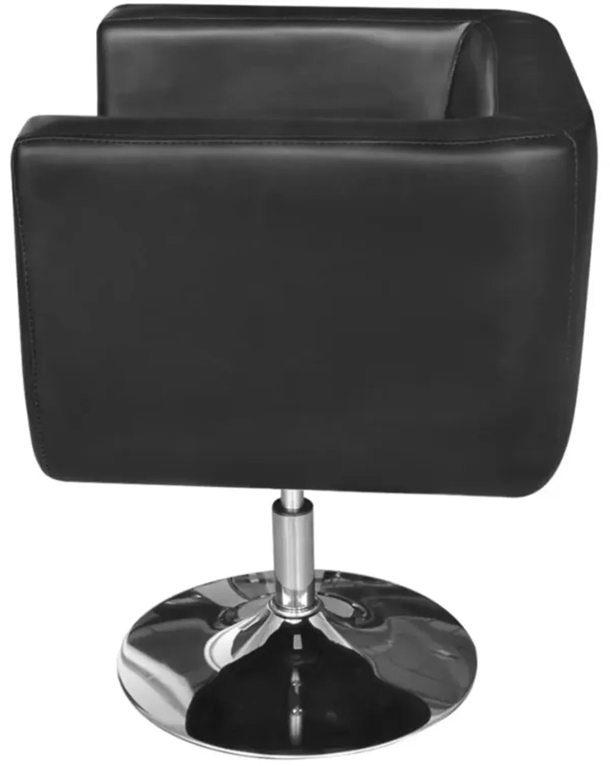 vidaXL Armchair with Chrome Base Black Faux Leather