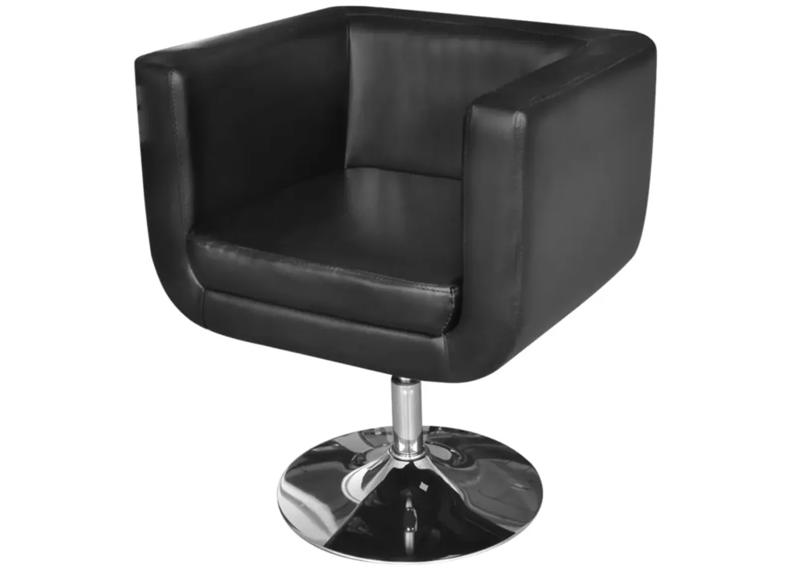 vidaXL Armchair with Chrome Base Black Faux Leather