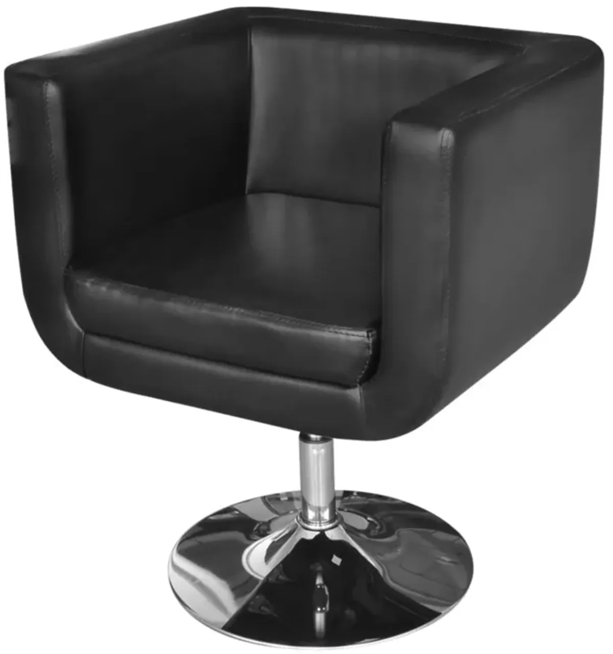 vidaXL Armchair with Chrome Base Black Faux Leather