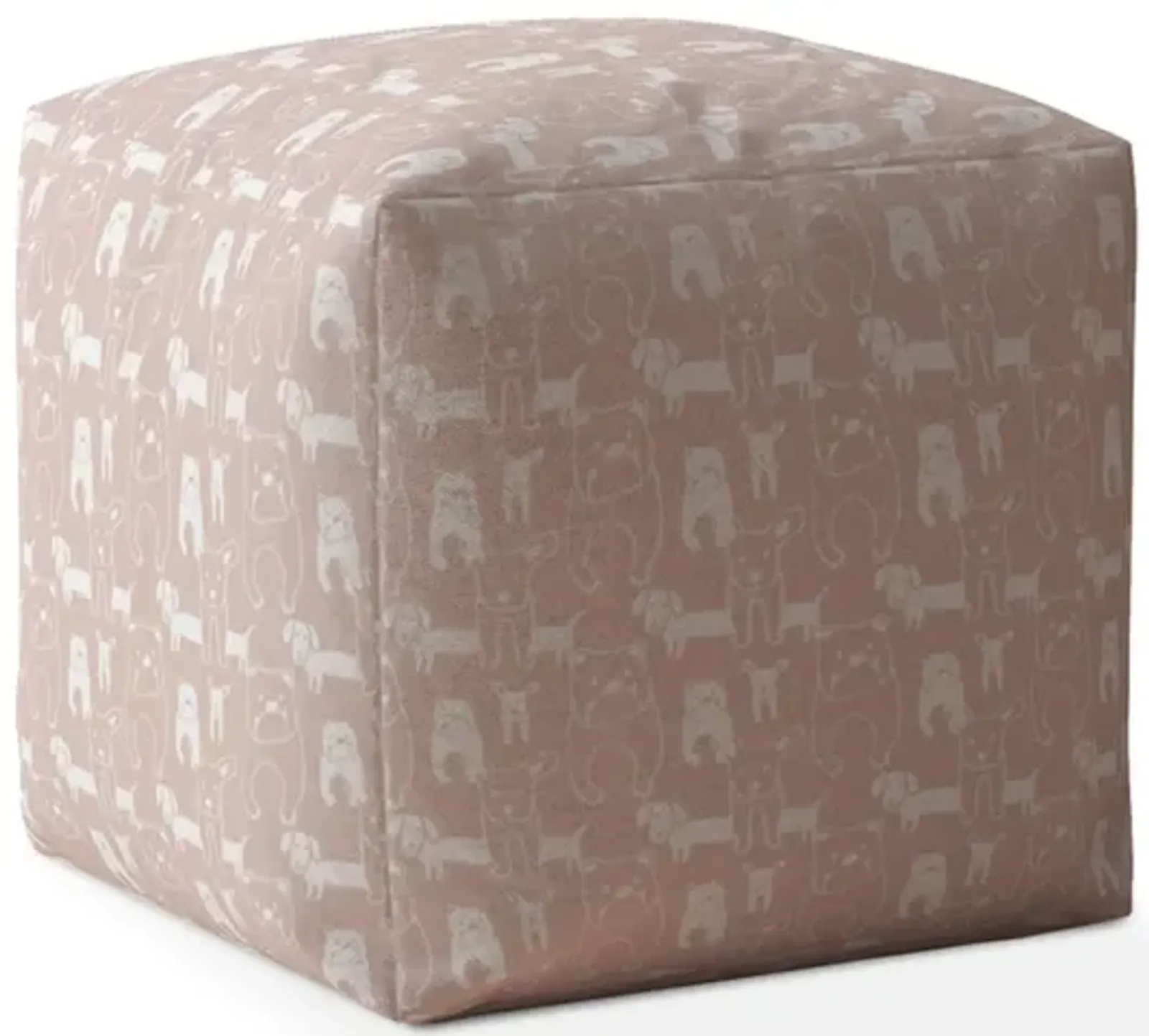 Hivvago 17" Pink Cotton Animal Print Pouf Ottoman