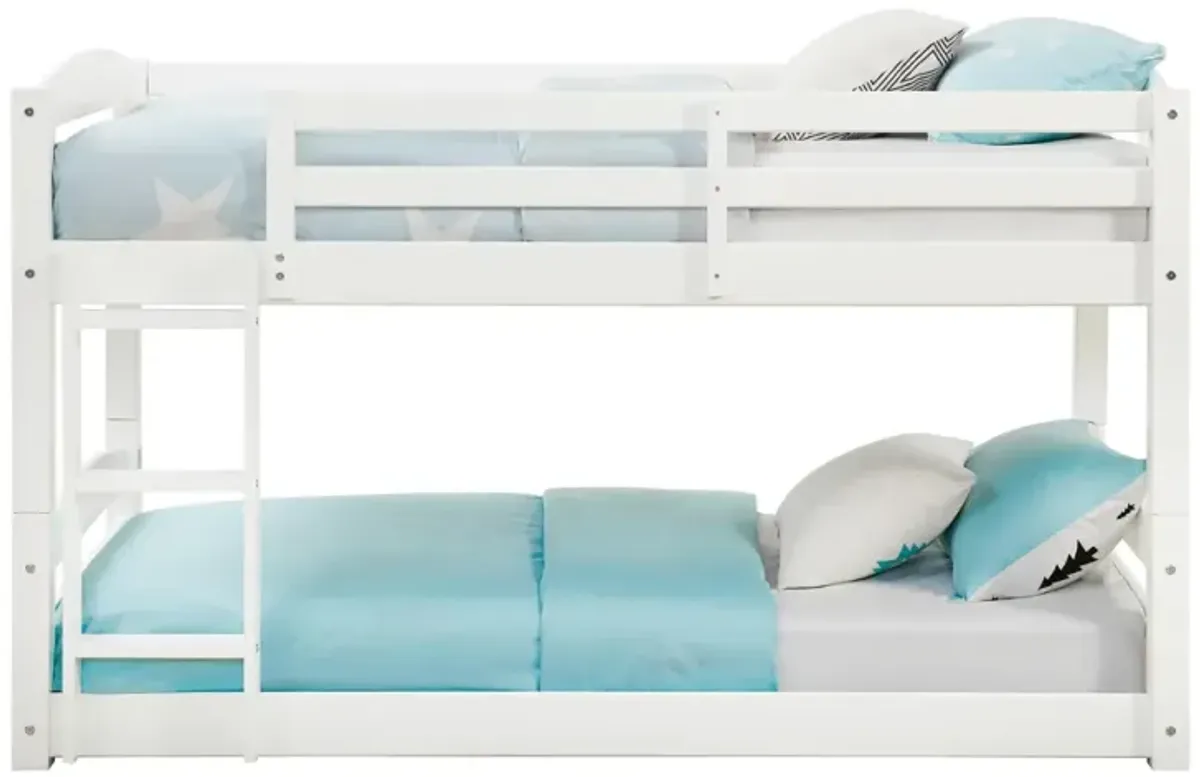 DHP Sierra Transitional Twin Bunk Beds for Kids, White