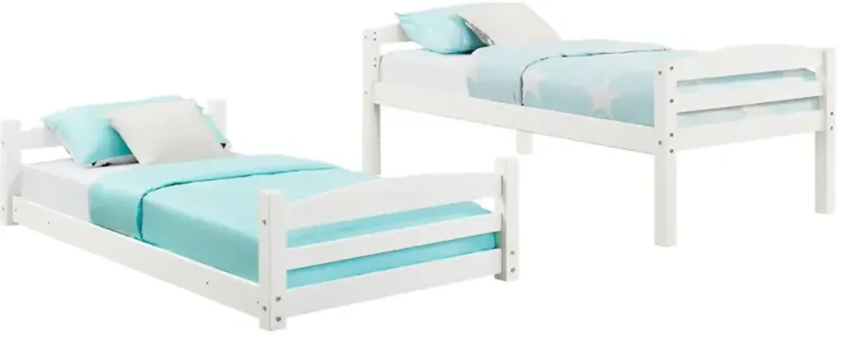 DHP Sierra Transitional Twin Bunk Beds for Kids, White