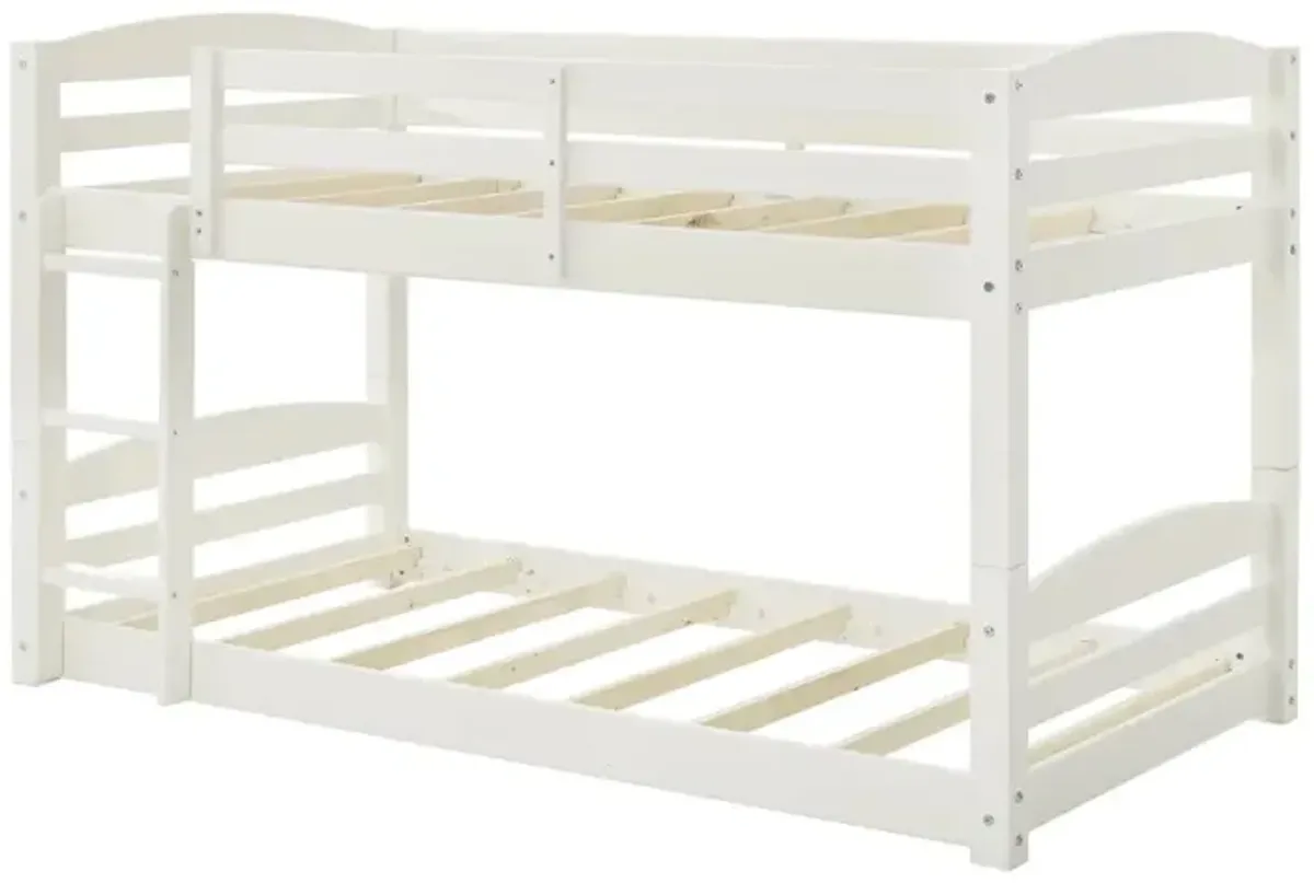 DHP Sierra Transitional Twin Bunk Beds for Kids, White