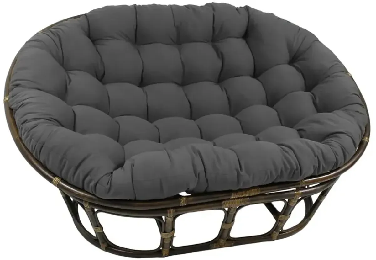 Rattan Double Papasan Chair with Twill Cushion