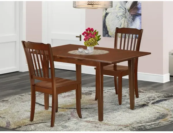 East West Furniture Dining Room Set Mahogany, PSDA3-MAH-W