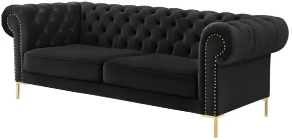 Inspired Home Zuleyka Velvet Chesterfield Sofa