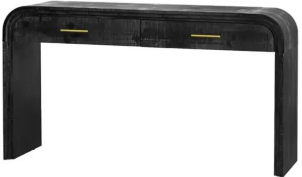 Unique Retro Console Table with Open Design and 2 Drawers Stylish Accent for Entryway, Dining, or Living Room