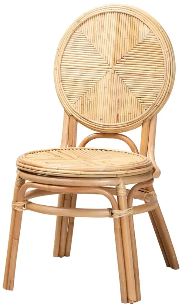Baxton Studio Carita Modern Bohemian Natural Brown Rattan Dining Chair