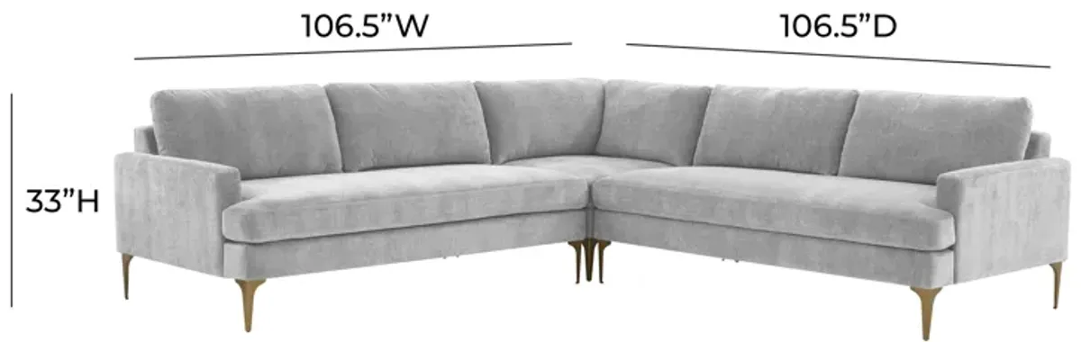 Serena Cream Velvet L-Sectional