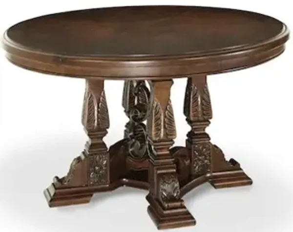 Michael Amini Windsor Court Round Dining Table - Vintage Fruitwood