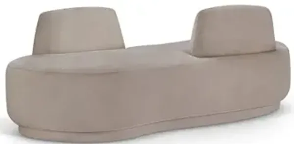Meridian Furniture Argyle Beige Chenille Fabric Chaise/Loveseat