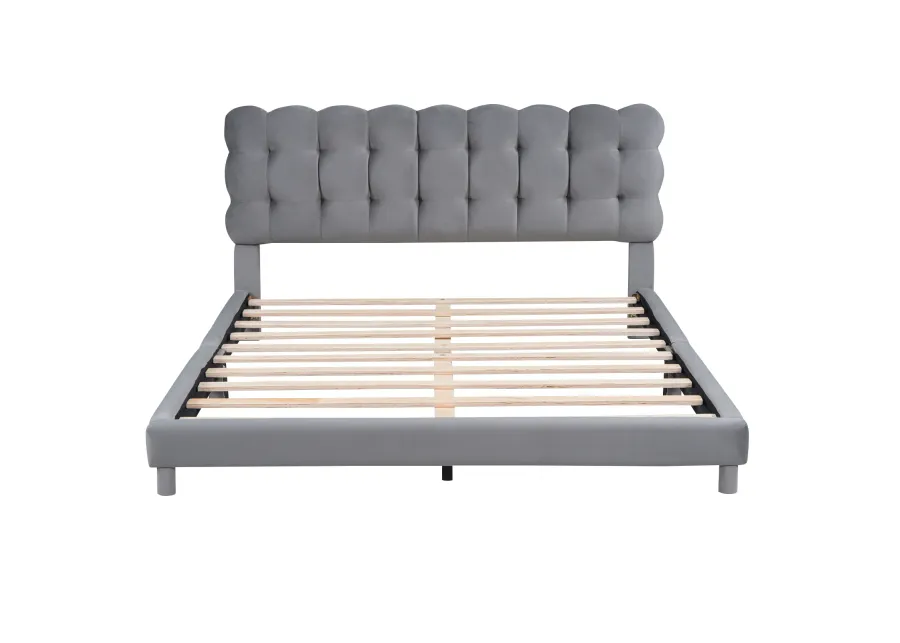 Merax Modern Upholstered Platform Bed with Headboard