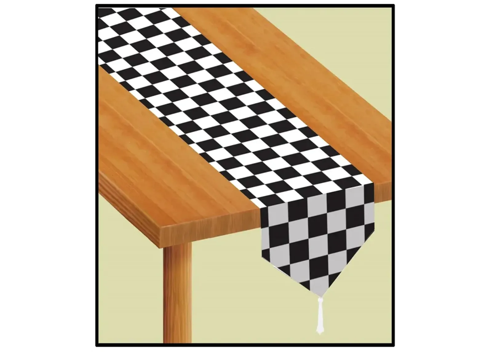 Club Pack of 12 Black and White Checkered Table Runners 11 x 72