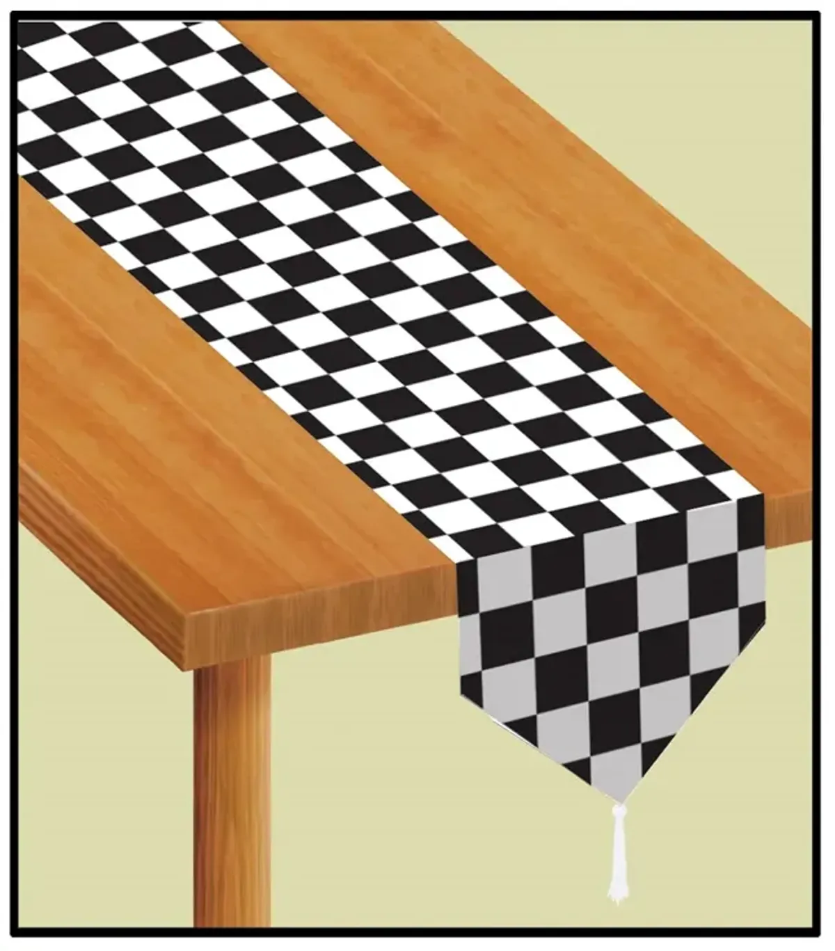 Club Pack of 12 Black and White Checkered Table Runners 11 x 72