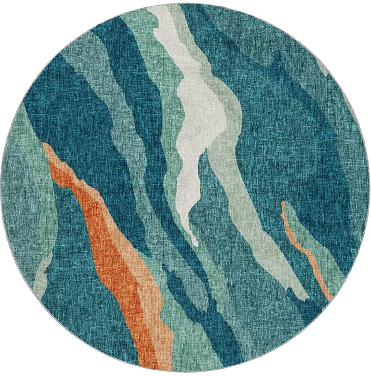 Lorenzo LN4 Teal 8' Round Rug