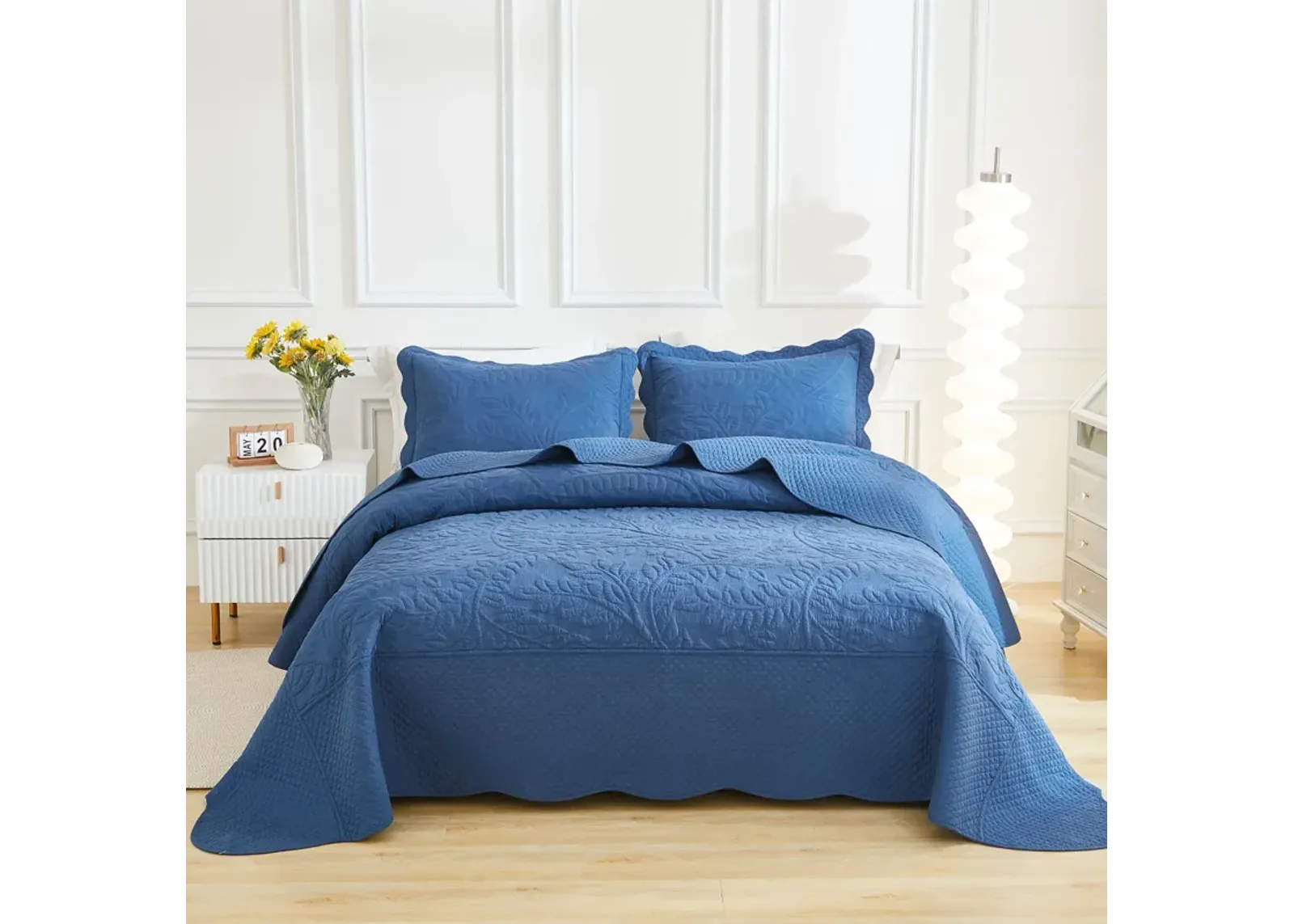 MarCielo 100% Cotton Oversized Bedspread Quilt Set T