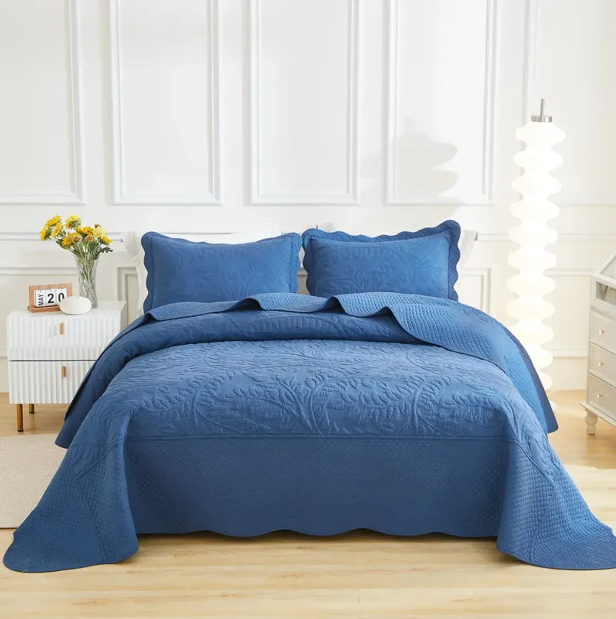 MarCielo 100% Cotton Oversized Bedspread Quilt Set T