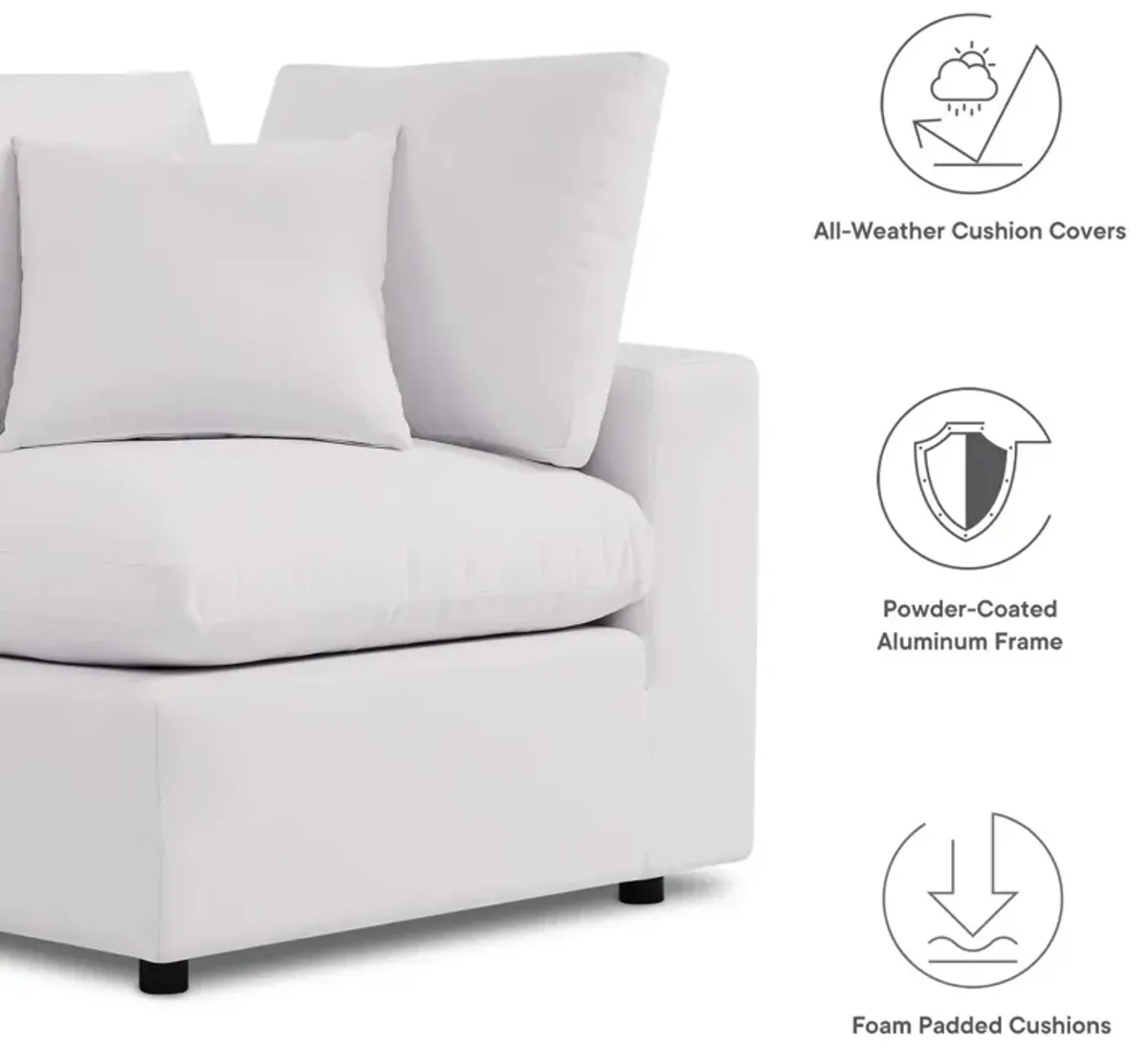 Modway - Commix Overstuffed Outdoor Patio Loveseat