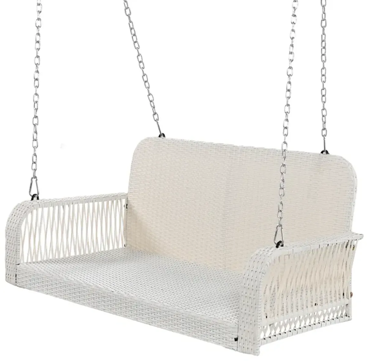 Merax PE Wicker Outdoor Porch Swing for Backyard Garden Poolside