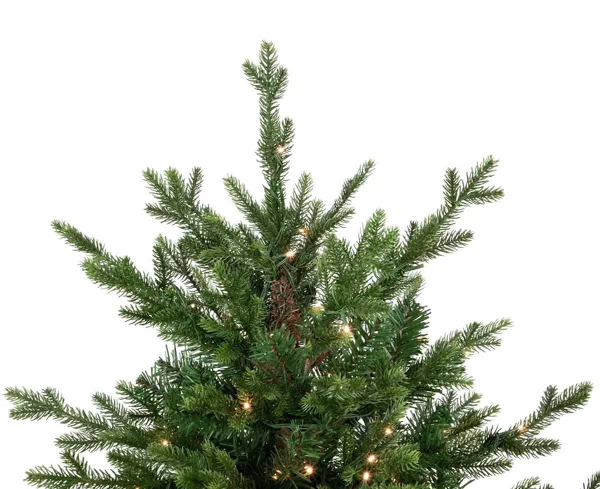 4' Pre-Lit Potted Deluxe Russian Pine Artificial Christmas Tree  Warm White LED Lights