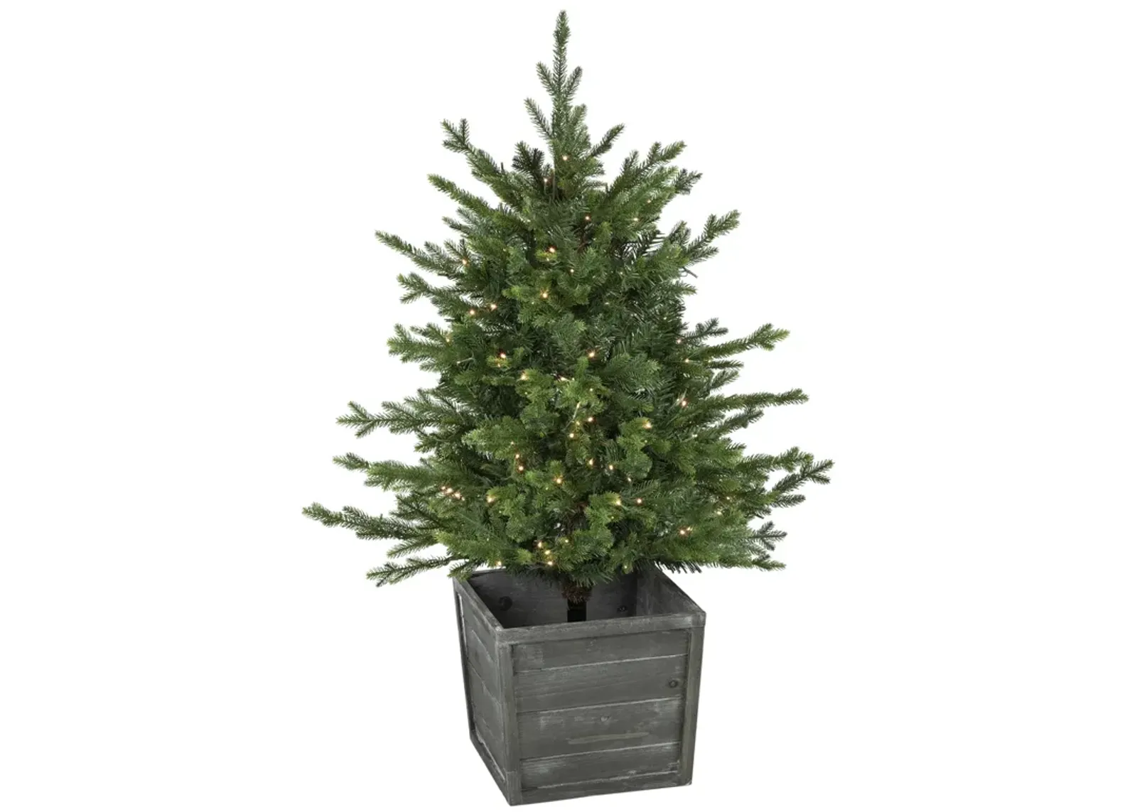 4' Pre-Lit Potted Deluxe Russian Pine Artificial Christmas Tree  Warm White LED Lights