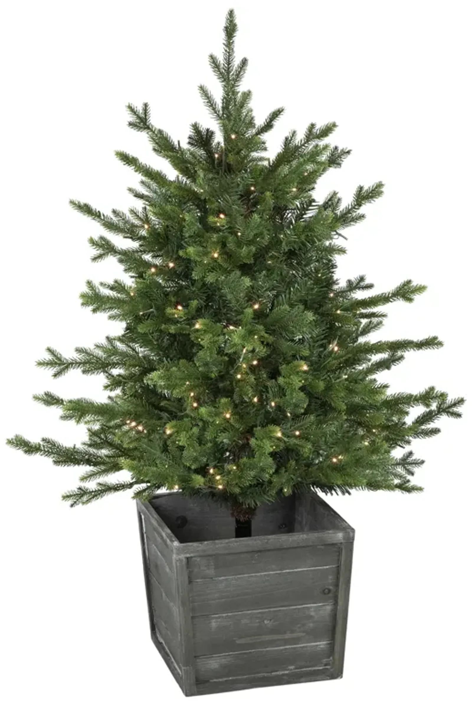 4' Pre-Lit Potted Deluxe Russian Pine Artificial Christmas Tree  Warm White LED Lights