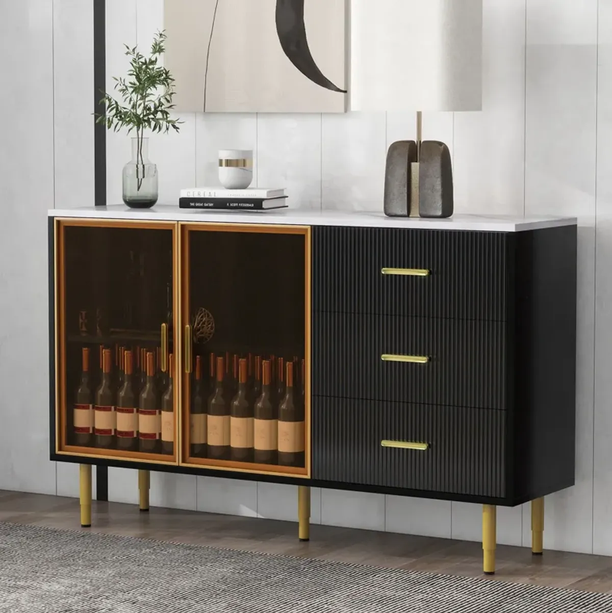 Merax Modern Sideboard MDF Buffet Storage Cabinet