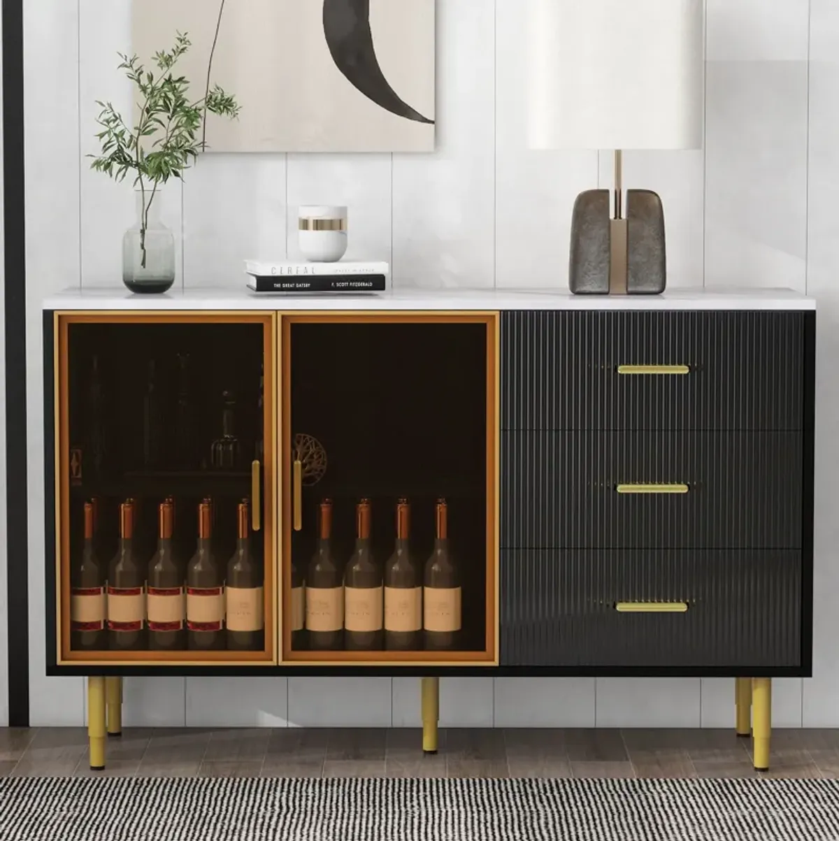 Merax Modern Sideboard MDF Buffet Storage Cabinet