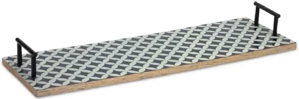 Mango Wood Iron Tray Set of 2 for Decorative and Functional Use