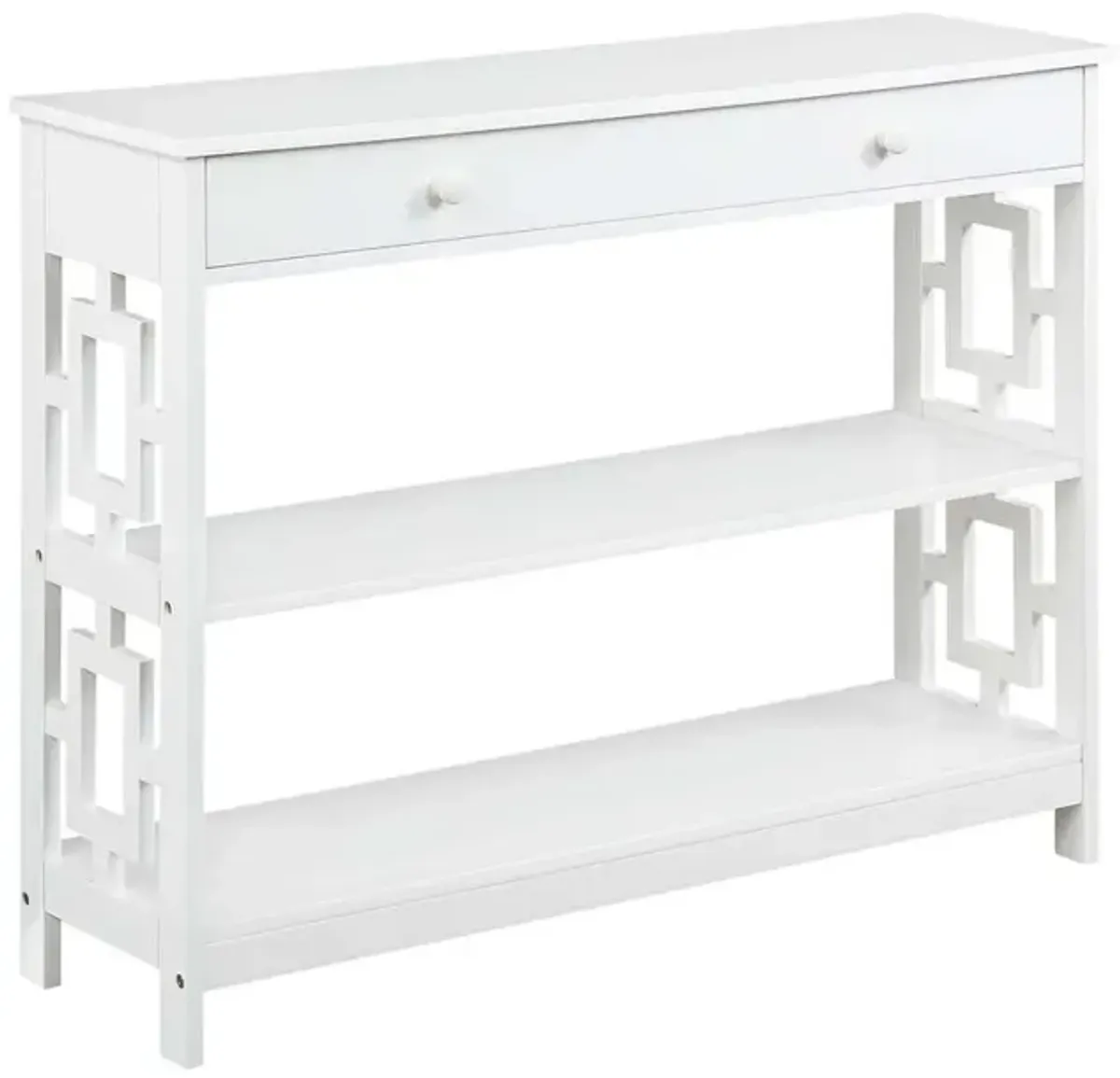 Convenience Concepts Town Square 1 Drawer Console Table, White