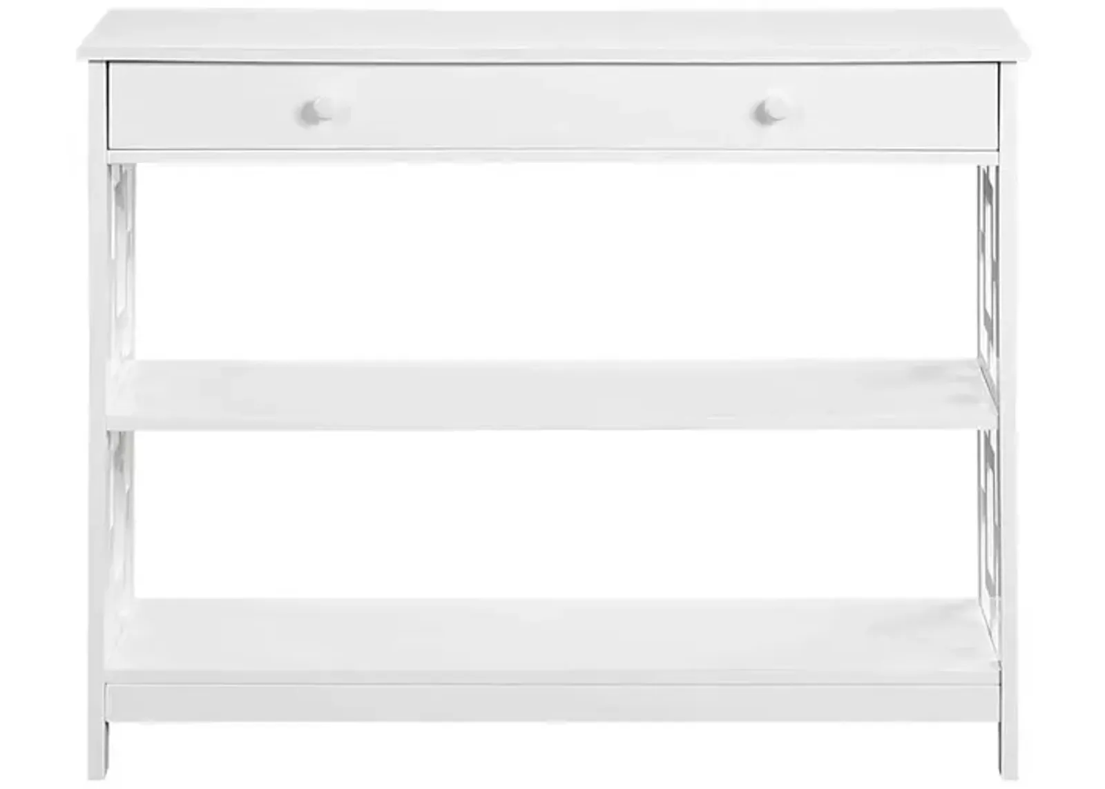 Convenience Concepts Town Square 1 Drawer Console Table, White