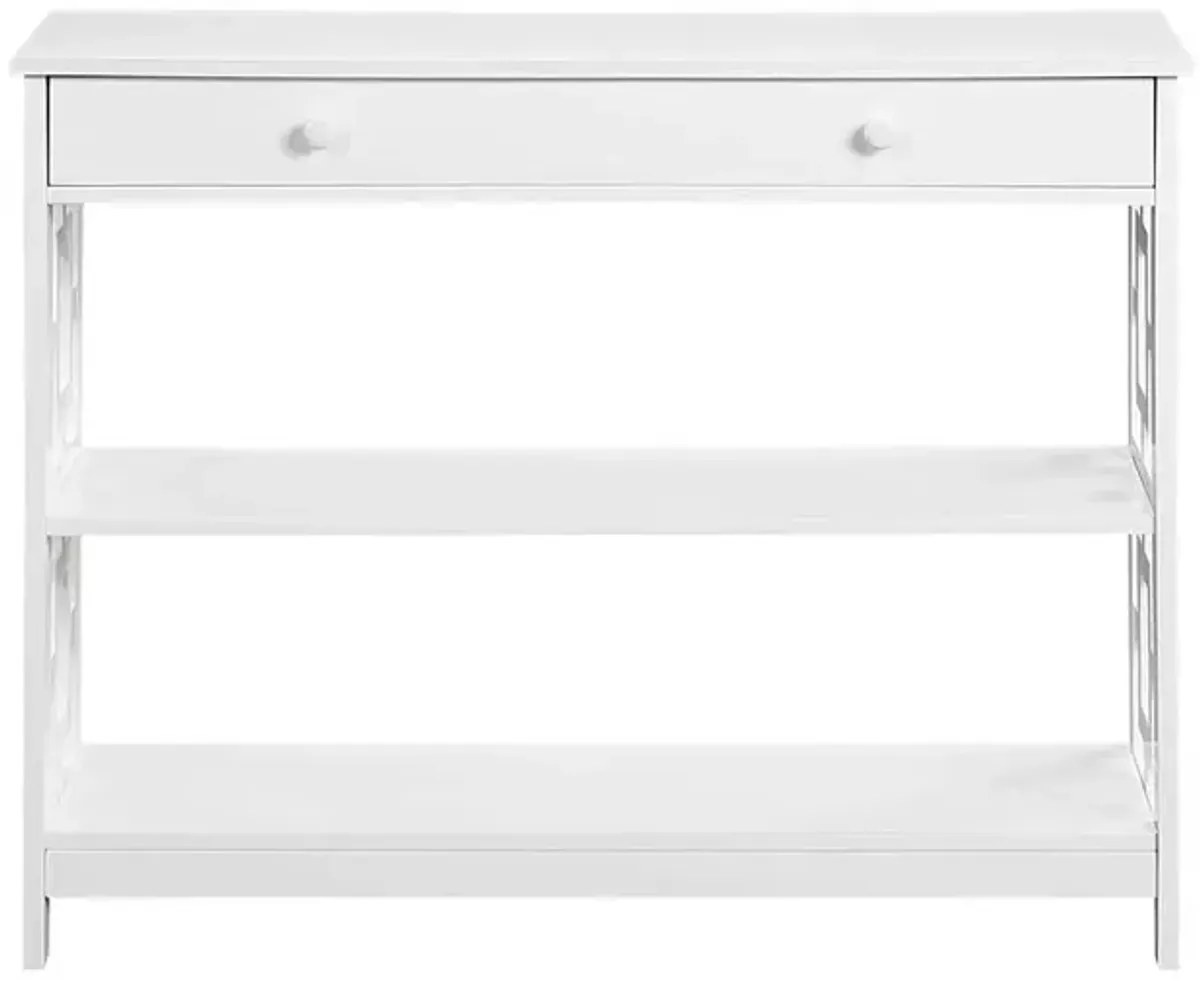 Convenience Concepts Town Square 1 Drawer Console Table, White