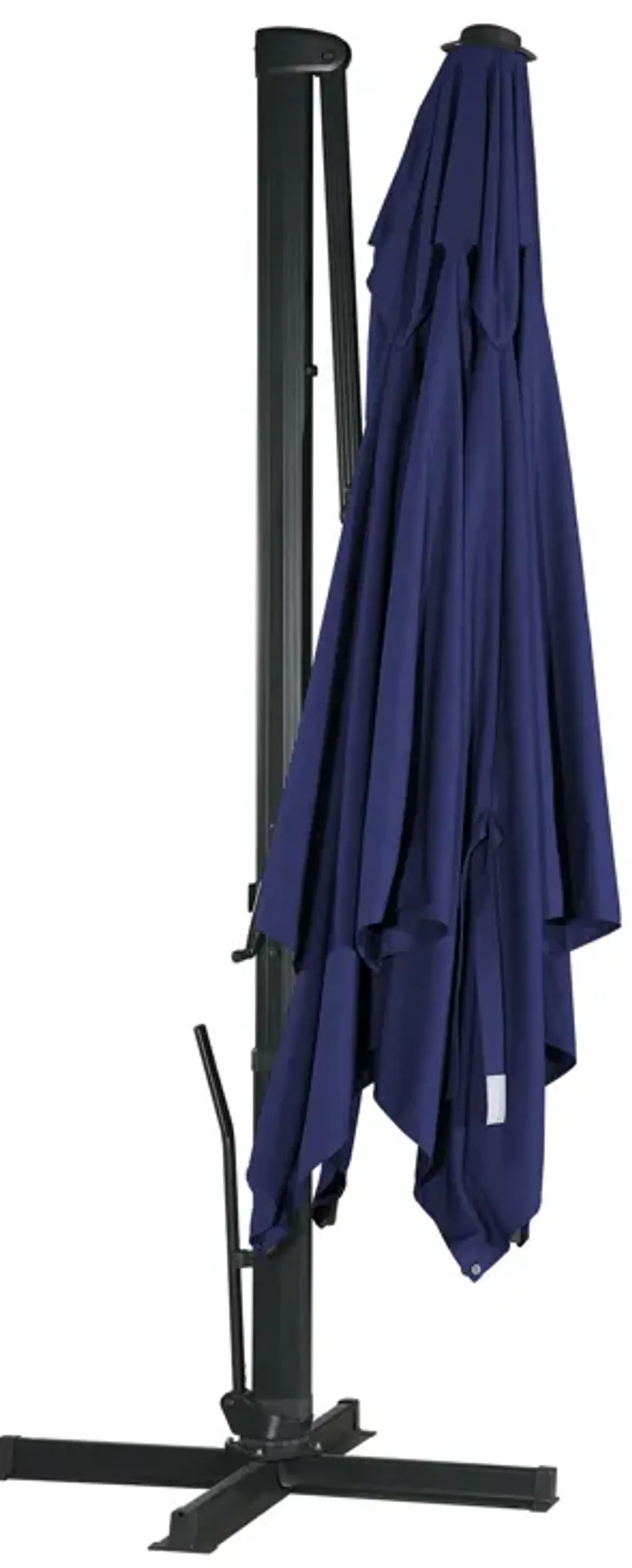 10x13 ft. 360° Rotation Square Cantilever Patio Umbrella with LED Light in Navy Blue