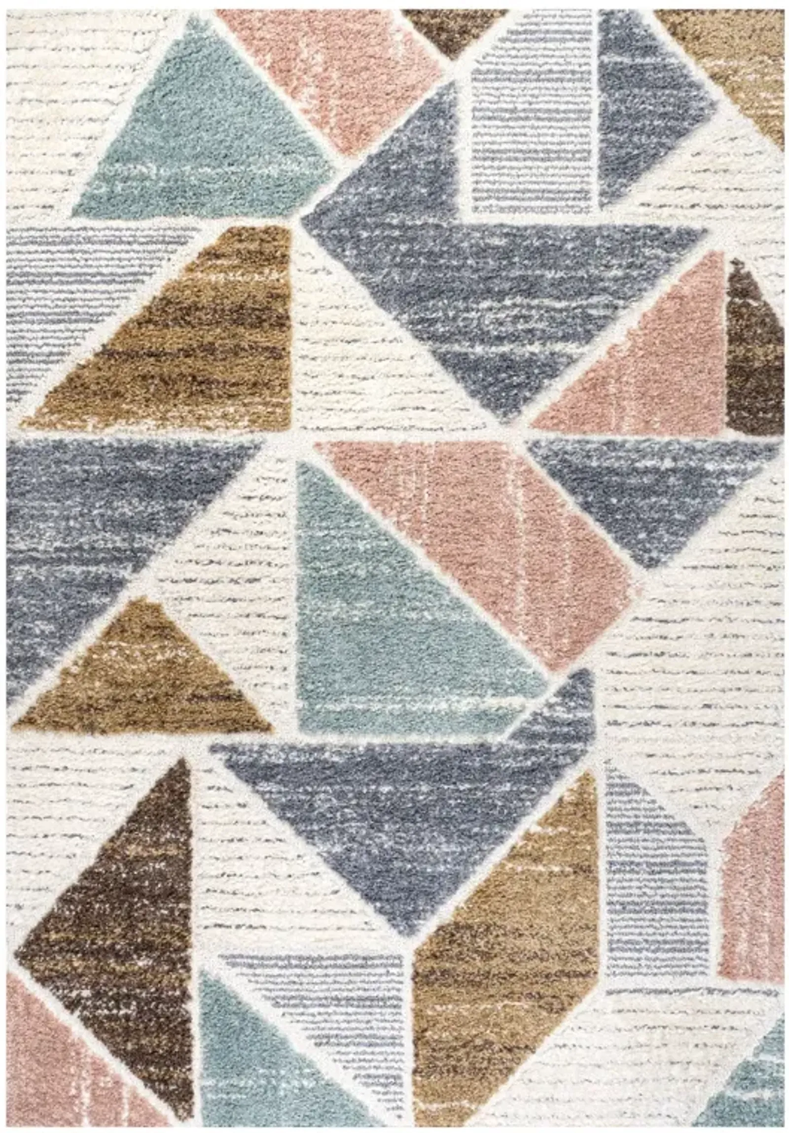 Aileen Geometric Scandi Colorblock Carved Area Rug