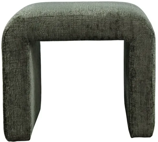 Jofran Curved Upholstered Waterfall Jacquard Petite Ottoman Bench - Set of 2