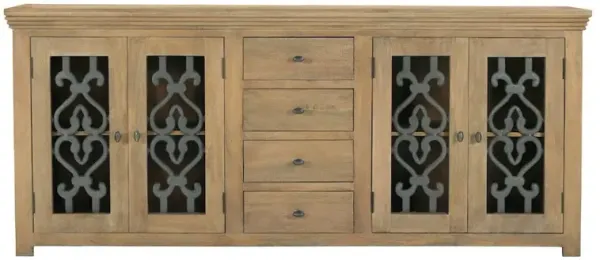 Alex Hamilton Hearst 4-Door 4-Drawer Sideboard in Distressed Natural