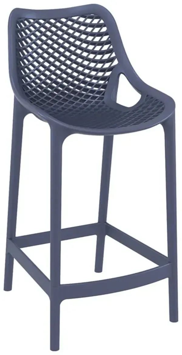 37.5" Black Solid Patio Resin Counter Stool