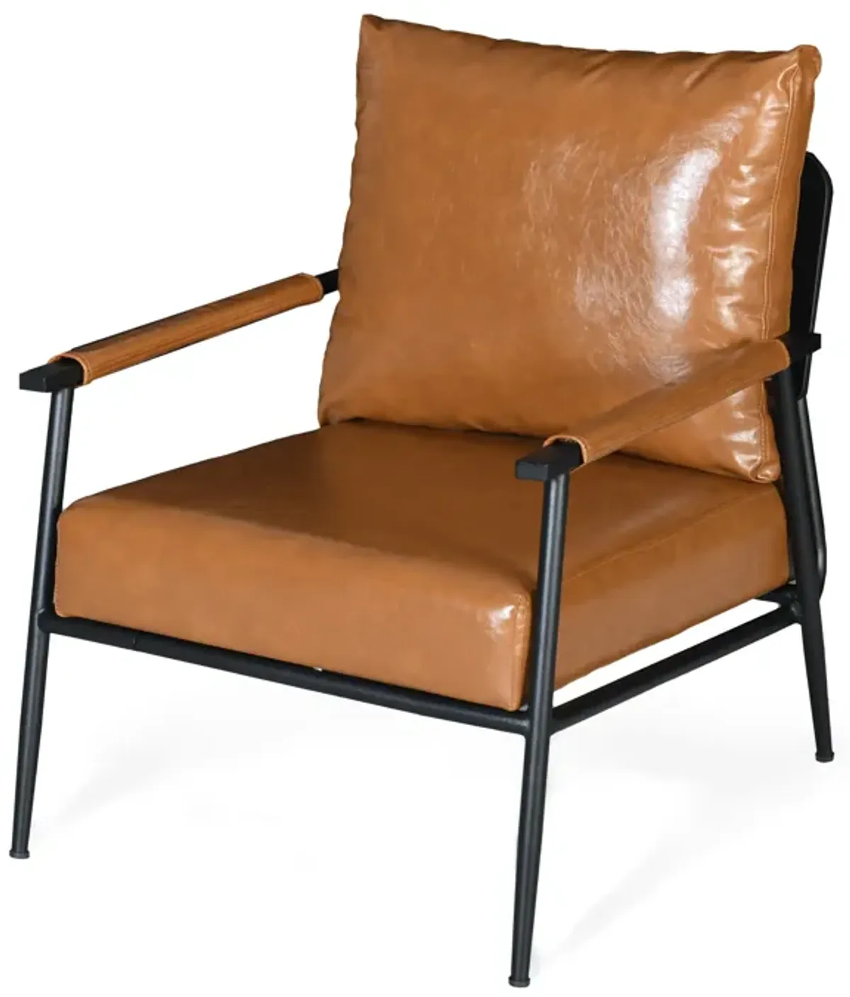 Merax Mid-Century Modern Faux Leather Accent Chair