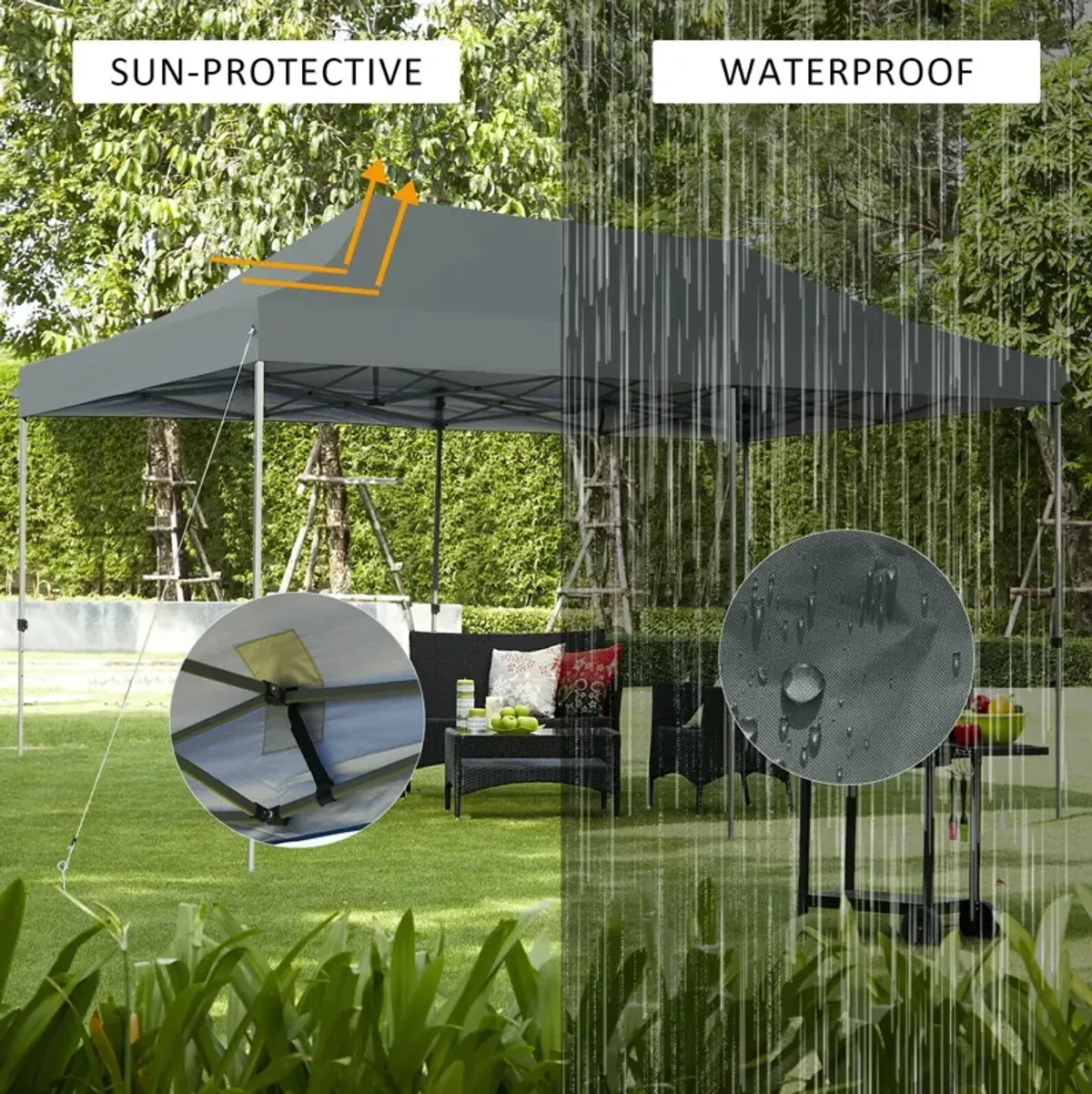 Adjustable Folding Heavy-Duty Sun Shelter with Carrying Bag for Outdoor Events and Beach Days