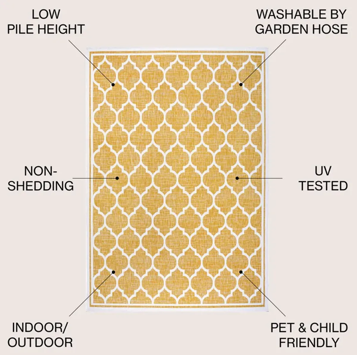 Trebol Moroccan Trellis Textured Weave Indoor/Outdoor Area Rug