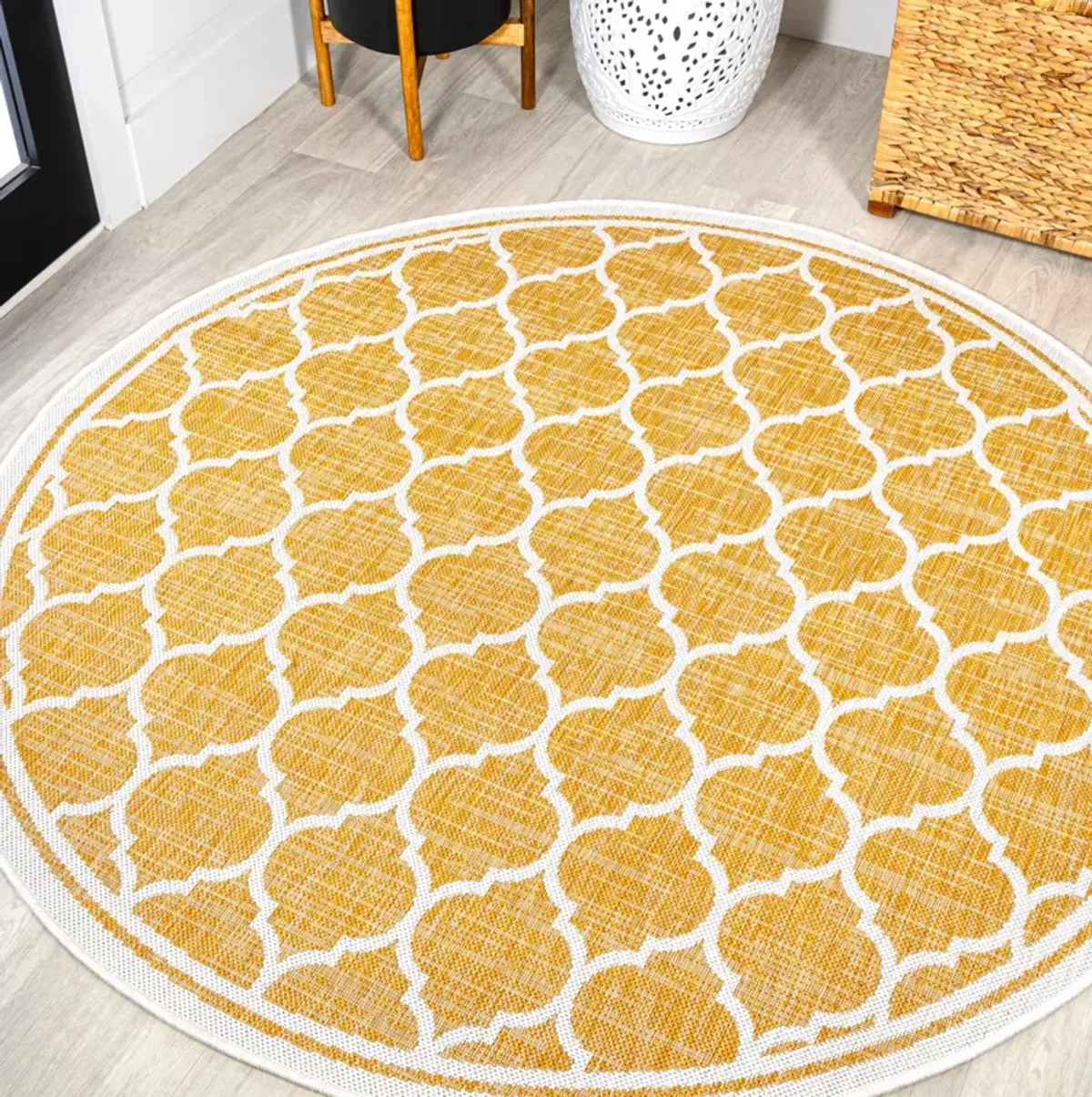 Trebol Moroccan Trellis Textured Weave Indoor/Outdoor Area Rug