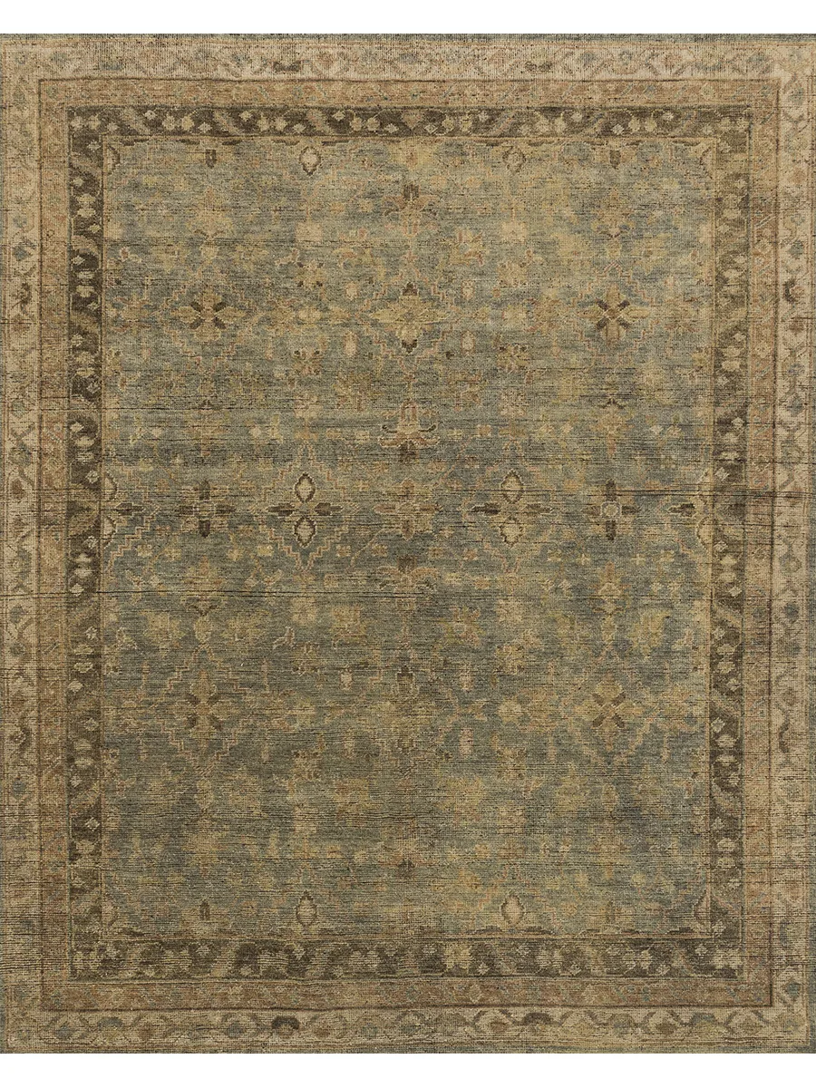 Heirloom HQ04 Aqua/Terracotta 10' x 14' Rug