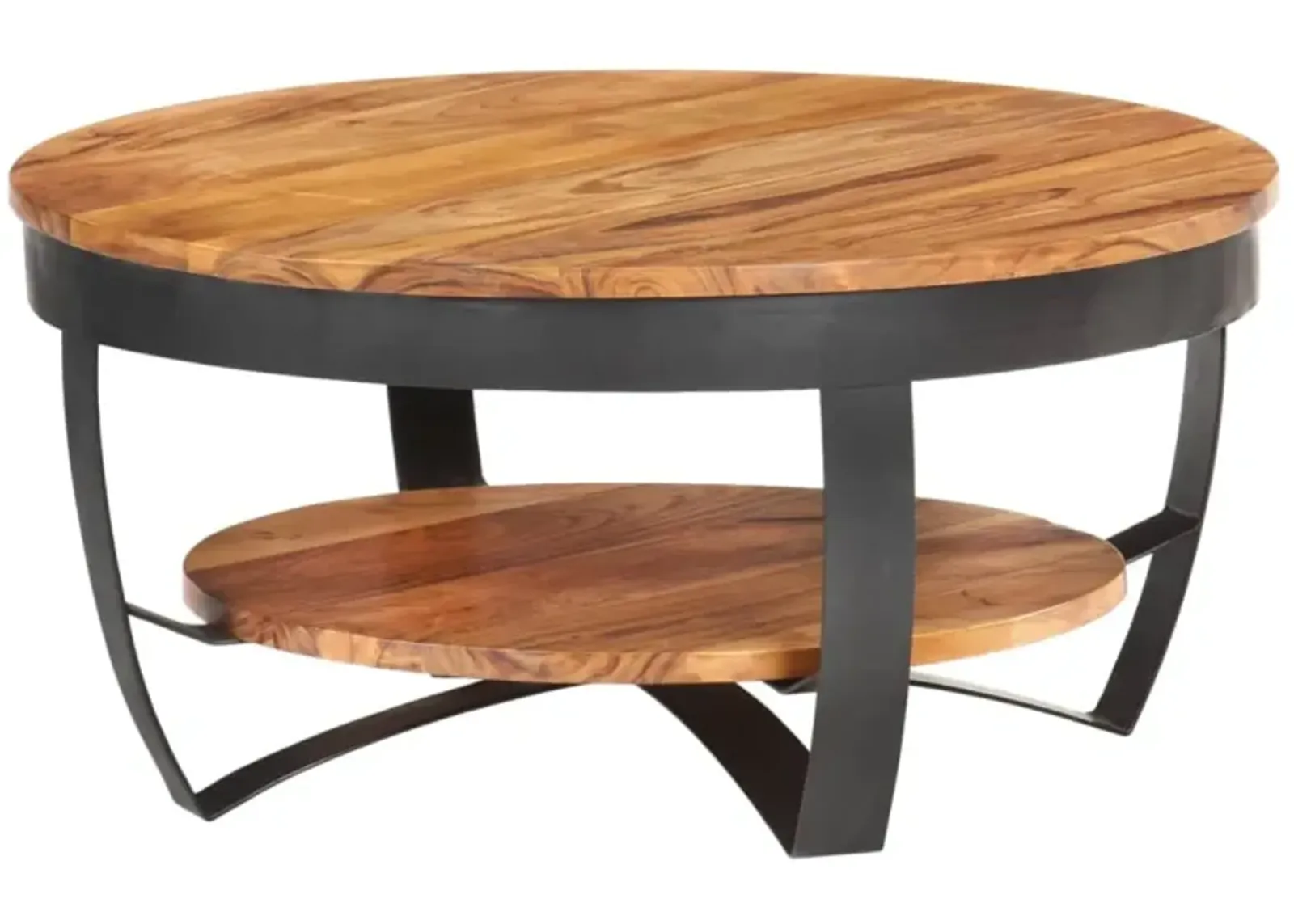 vidaXL Coffee Table 25.6"x25.6"x12.6" Solid Acacia Wood