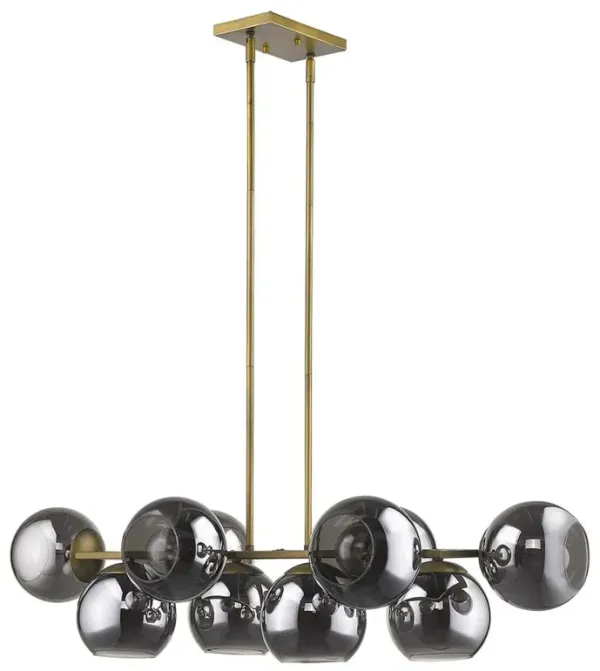Hivvago Lunette 10-Light Aged Brass Island Pendant