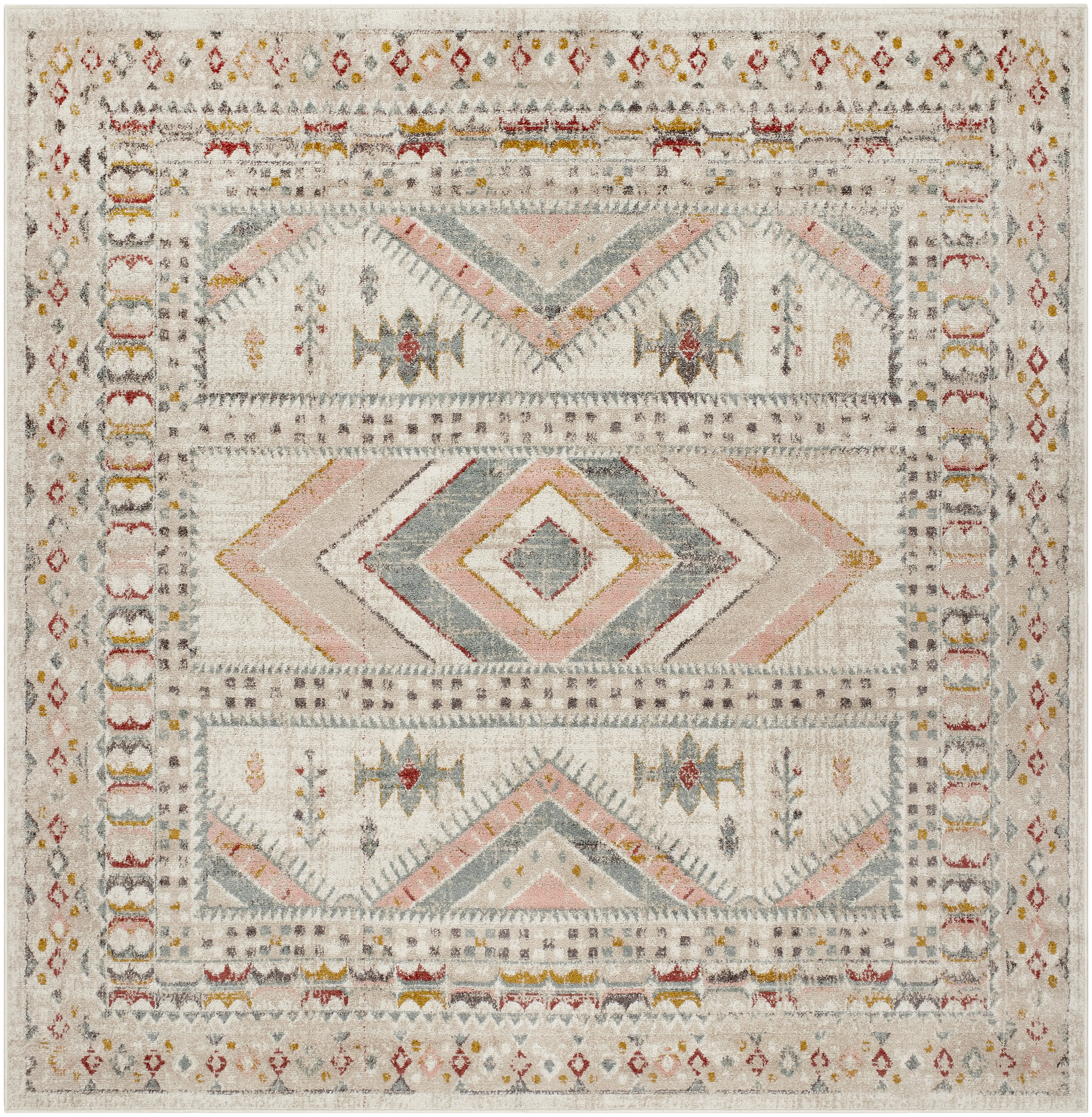 Ankara AKR-2336 7'10' Round Beige Rug